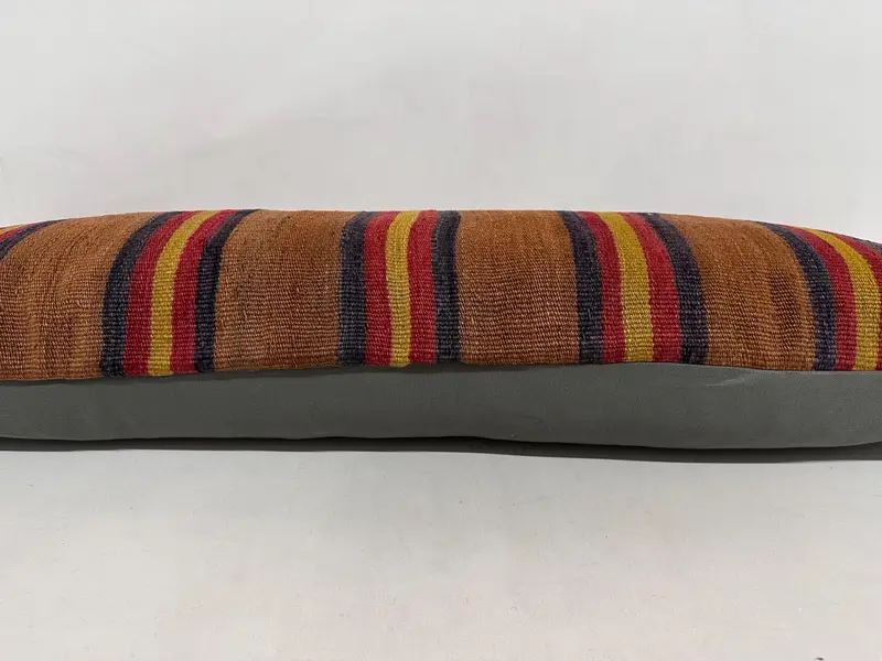 Neutral Throw Pillow, Cushion, 16x48 Brown Cushion, Kilim Cushion Sham, Vintage Pillow, Yoga Cushion, Vintage Kilim Throw Pillow - 5