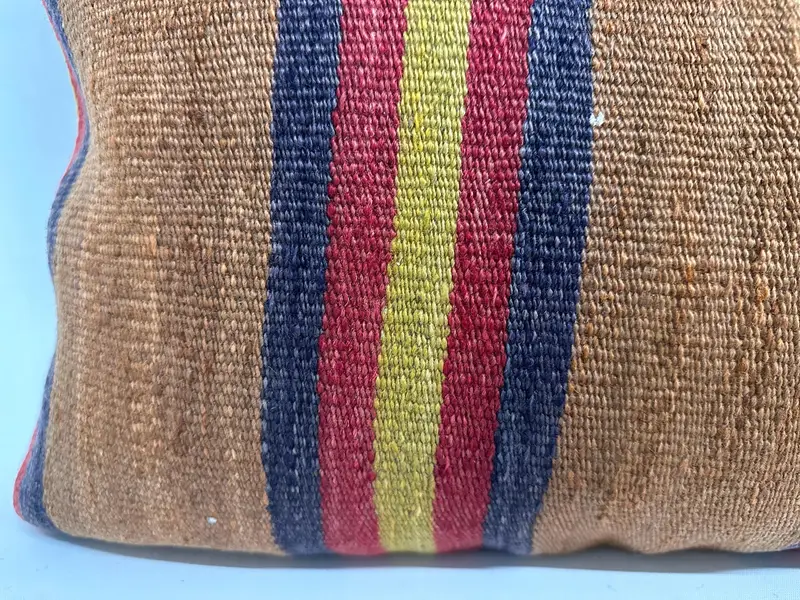 Neutral Throw Pillow, Cushion, 16x48 Brown Cushion, Kilim Cushion Sham, Vintage Pillow, Yoga Cushion, Vintage Kilim Throw Pillow - 2