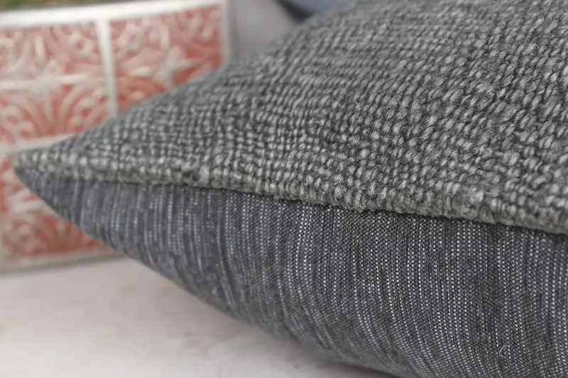 Turkish Pillow, 12x12 Gray Pillow Sham, Vintage Kilim Throw Pillow, Bench Cushion, Cushion, Shabby Chic Pillow, Antique Pillows - 6