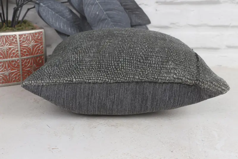 Turkish Pillow, 12x12 Gray Pillow Sham, Vintage Kilim Throw Pillow, Bench Cushion, Cushion, Shabby Chic Pillow, Antique Pillows - 4