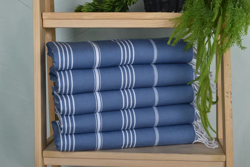 Turkish Beach Towel Personalized Cotton Petrol Blue, 40x71 Inches