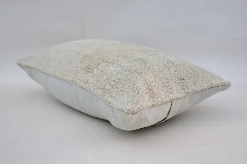 Handmade Kilim Cushion, Vintage Pillow, Pillow Cover, Throw Kilim Pillow, 12x20 White Pillow Cover, Wool Kilim Pillow Pillow - 6