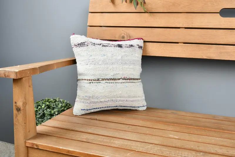 Bohemian Cushion Pillow, Turkish Pillow, Boho Throw Cushion Cover, Gift Pillow, Pillow for Sofa, Pillow, Patio Pillow, 12x12 Beige Cushion Cover - 1
