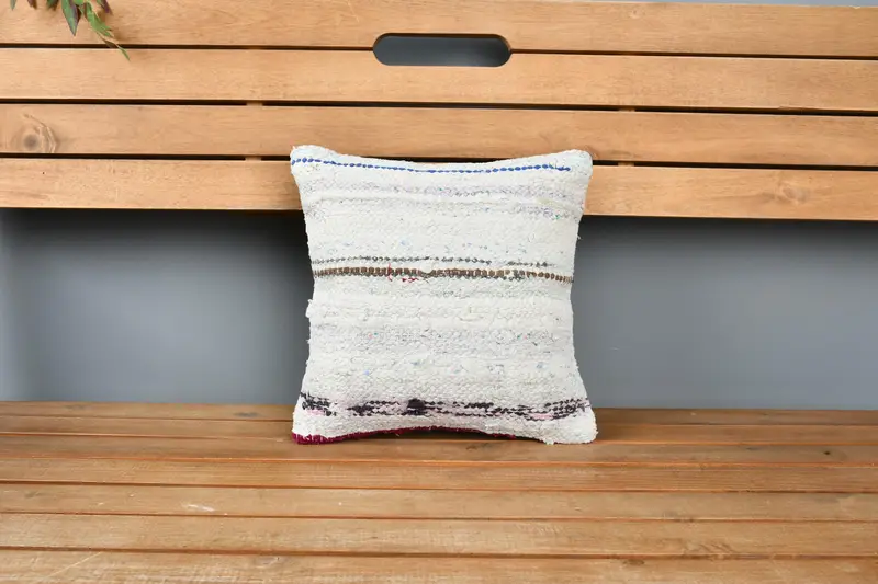 Bohemian Cushion Pillow, Turkish Pillow, Boho Throw Cushion Cover, Gift Pillow, Pillow for Sofa, Pillow, Patio Pillow, 12x12 Beige Cushion Cover - 6