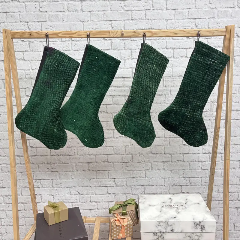 Medias de adorno navideño de color arcoíris, decoración festiva navideña