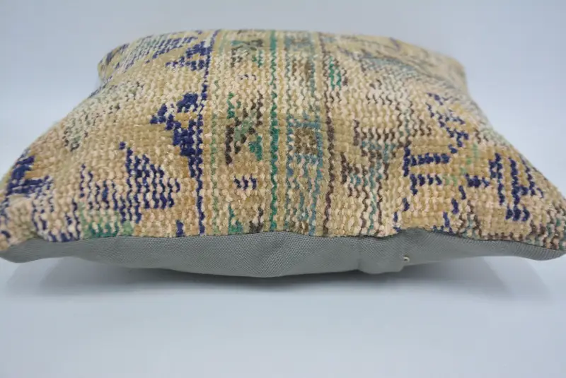 Kilim Pillow Cover, Kilim Cushion Sham, Cushion Cover, Luxury Pillow Case, Throw Kilim Pillow, Vintage Throw Pillow Cover, 14x14 Beige Pillow Case - 5