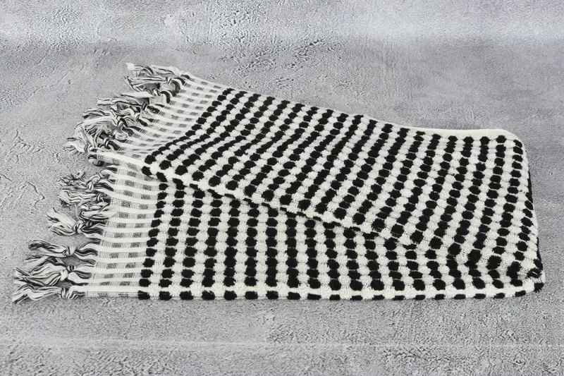 Custom Turkish Towel, Gift For Her, Turkish Tea Towel, Bathroom Towels, Towel With Name, Spa Gift, Kitchen Towel, 40x20 Cotton Pom Pom Towel - 6