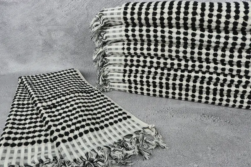 Custom Turkish Towel, Gift For Her, Turkish Tea Towel, Bathroom Towels, Towel With Name, Spa Gift, Kitchen Towel, 40x20 Cotton Pom Pom Towel - 2