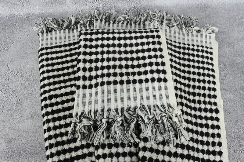 Custom Turkish Towel, Gift For Her, Turkish Tea Towel, Bathroom Towels, Towel With Name, Spa Gift, Kitchen Towel, 40x20 Cotton Pom Pom Towel - 4