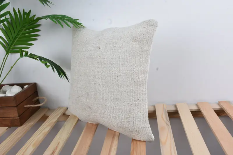 Vintage Kilim Pillow, Designer Throw Pillow, 16x16 White Pillow Case, Pillow Case, Pillow for Sofa, Ethnical Kilim Rug Pillow - 5