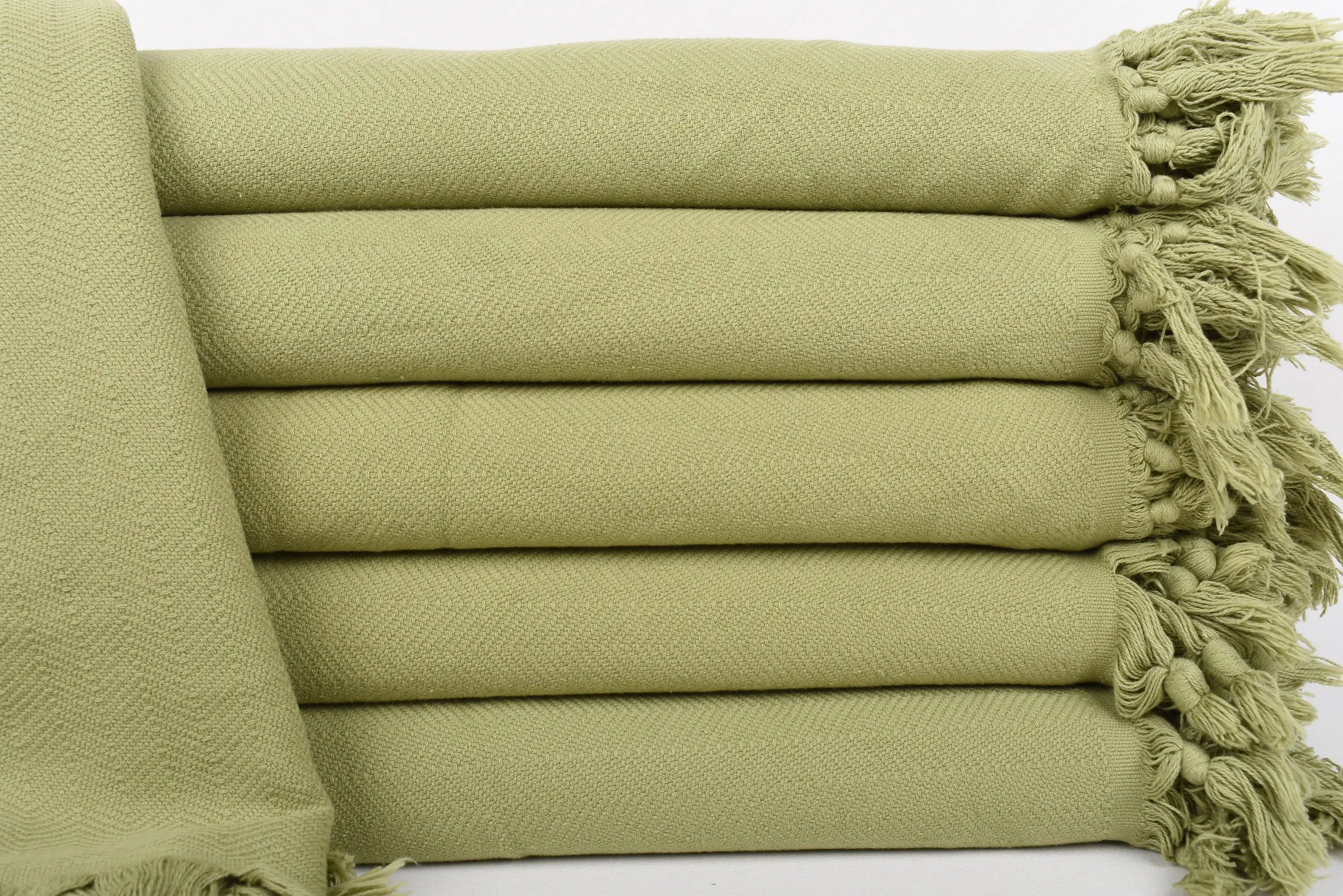 Khaki Green Stonewashed Chevron Blanket, Personalized Gifts, 87x69 Inches - 1