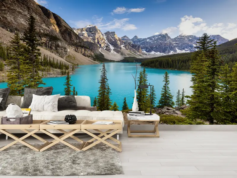 Papierwandkunst, maßgefertigte Wallpapier, Moraine Lake, Alberta Wandkunst, Wallpapierschale und Stock, Banff Alberta Wandkunst, - 6