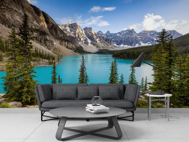 Papierwandkunst, maßgefertigte Wallpapier, Moraine Lake, Alberta Wandkunst, Wallpapierschale und Stock, Banff Alberta Wandkunst, - 5