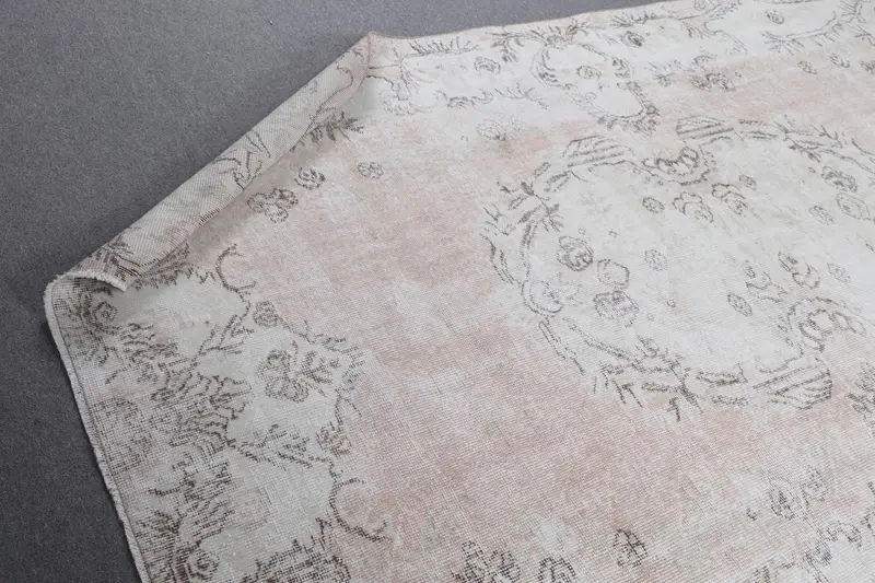 Orange & Beige Check Rug, 5.6x8.6 ft Chic Decor