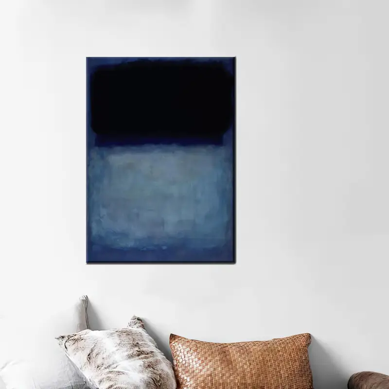 トレンディなロスコ ブルー & ブラック ミニマル キャンバス プリント