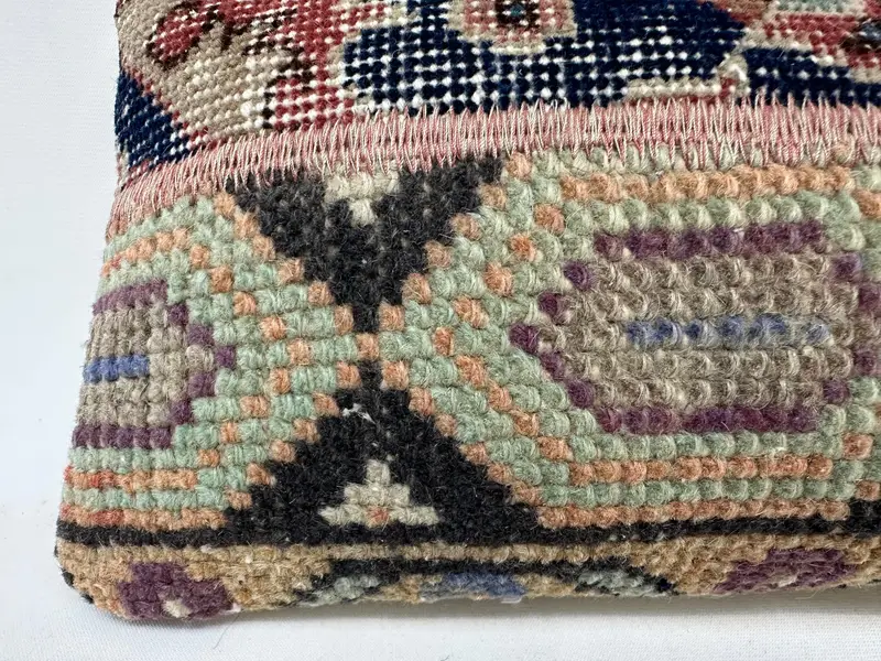 Turkish Pillow, Pillow, Handmade Kilim Cushion, Decorative Throw Pillow Case, Kilim Pillow Cover, Ethnic Cushion Case, 8x16 Blue Cushion - 2