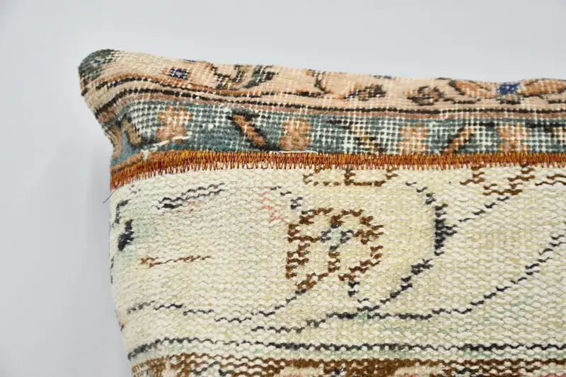 24x24 Beyaz Yastık Örtüsü, Lüks Yastık, El Yapımı Kilim Yastığı, Boho Yastık Sham Kapağı, Parlak Yastık Kılıfı, Yastık, Etnik Kilim Rug Yastığı - 2