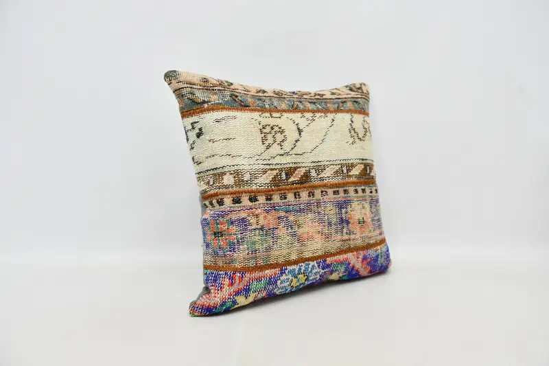 24x24 Beyaz Yastık Örtüsü, Lüks Yastık, El Yapımı Kilim Yastığı, Boho Yastık Sham Kapağı, Parlak Yastık Kılıfı, Yastık, Etnik Kilim Rug Yastığı - 3