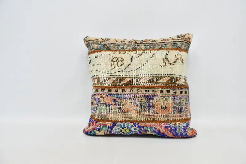 24x24 Beyaz Yastık Örtüsü, Lüks Yastık, El Yapımı Kilim Yastığı, Boho Yastık Sham Kapağı, Parlak Yastık Kılıfı, Yastık, Etnik Kilim Rug Yastığı - 1