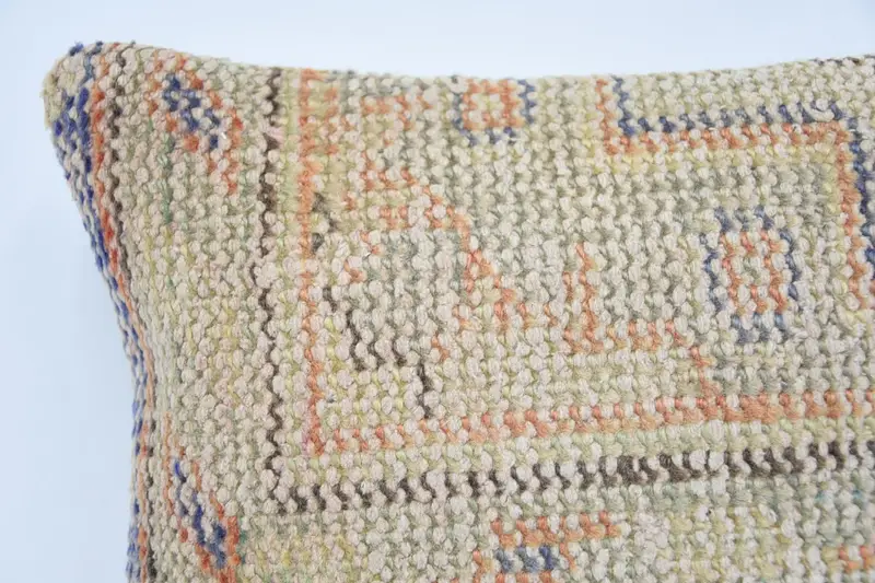 Vintage Kilim Throw Pillow, 12x12 Beige Pillow, Kilim Rug Pillow Case, Cushion, Boho Pillow, Vintage Pillow, Personalized Gift Pillow Pillow - 2