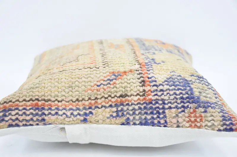 Vintage Kilim Throw Pillow, 12x12 Beige Pillow, Kilim Rug Pillow Case, Cushion, Boho Pillow, Vintage Pillow, Personalized Gift Pillow Pillow - 5