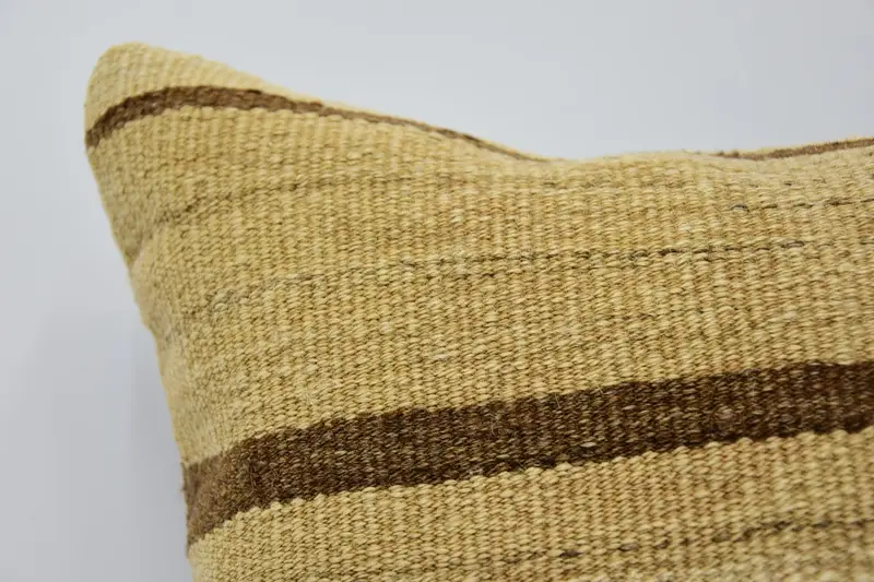 Pillow for Sofa, Pillow Cover, Floor Cushion, Gift Pillow, Kilim Pillow, Wool Kilim Pillow Cushion Cover, 16x16 Beige Cushion Cover - 2