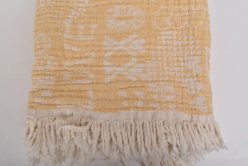 Turkish Beach Blanket, Custom Blanket, Woven Throw Blanket, 98x76 Cotton Love Design Towel, Woven Blanket, Personalized Wedding Gift - 4