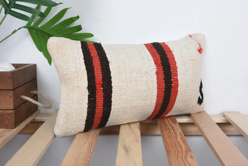 Pillow Sham, Interior Designer Pillow, Vintage Pillow, Floor Pillow Cover, Wholesale Pillow Sham, 8x16 Beige Pillow Cover, Kilim Pillow Cover - 4