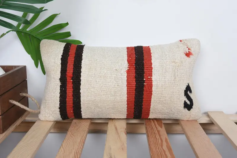 Pillow Sham, Interior Designer Pillow, Vintage Pillow, Floor Pillow Cover, Wholesale Pillow Sham, 8x16 Beige Pillow Cover, Kilim Pillow Cover - 1