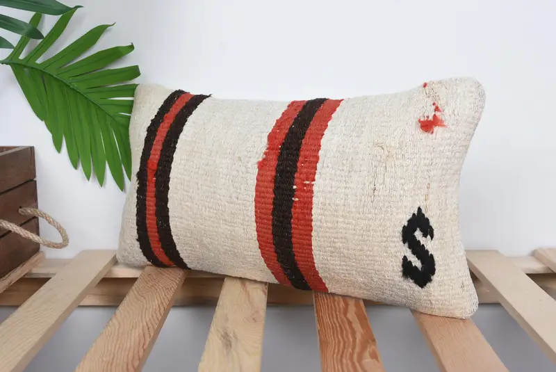 Pillow Sham, Interior Designer Pillow, Vintage Pillow, Floor Pillow Cover, Wholesale Pillow Sham, 8x16 Beige Pillow Cover, Kilim Pillow Cover - 5