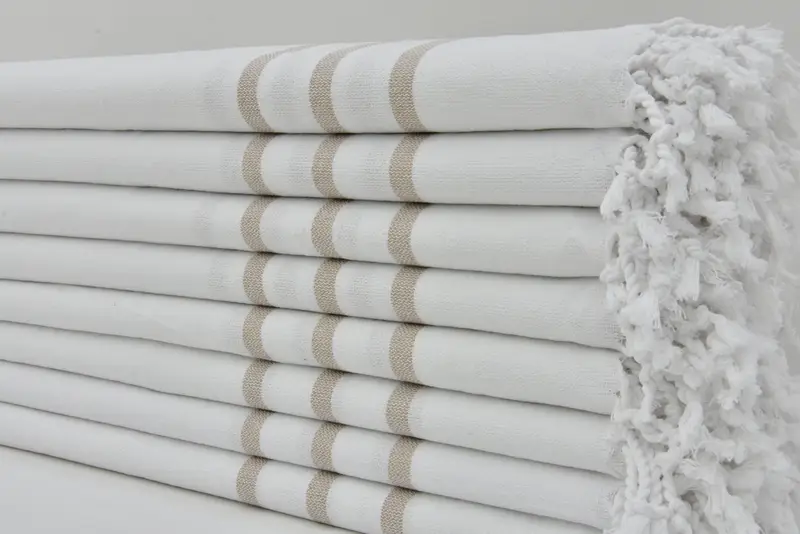 Tatil havlu, en iyi arkadaş için hediye, seyahat havlu, monogramlı el havlu, kişiselleştirilmiş mutfak havlu, Türk çay havlu, 40x18 pamuklu çizgili havlu - 3