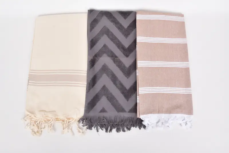 Quick-Dry Beach Towel, Turkish hand towel, Traditional Turkish peshtemal for hammam, 70x40 Cotton Set of 8 Towel, Soft towel, Best Friend Gift Ideas - 7