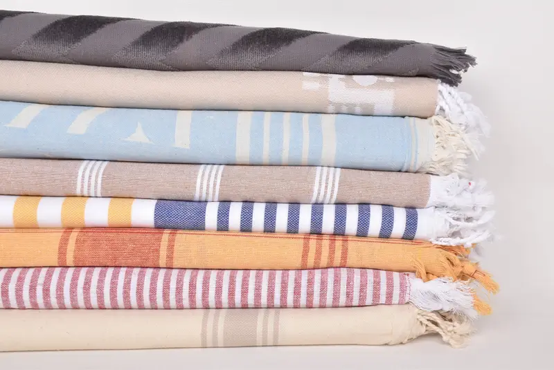 Quick-Dry Beach Towel, Turkish hand towel, Traditional Turkish peshtemal for hammam, 70x40 Cotton Set of 8 Towel, Soft towel, Best Friend Gift Ideas - 2