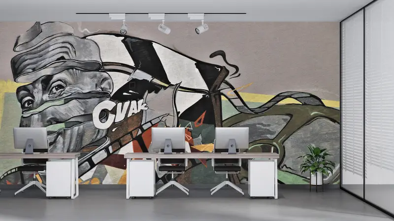 Modern Wall Paper,Surrealism Wall Poster,Paper Wall Art ,3d Wall Paper,Contemporary Mural,Abstract Man Wallpaper, - 6