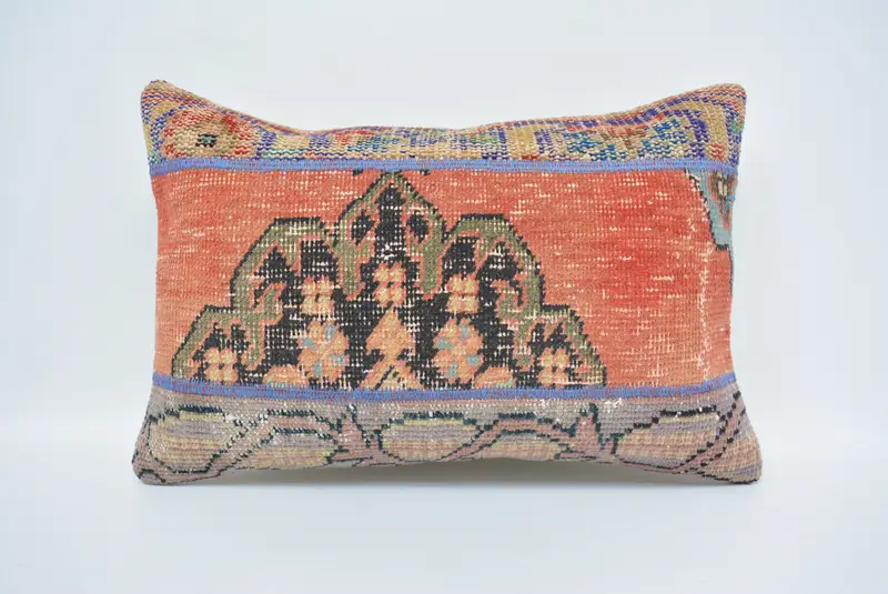 Boho Pillow Sham Cover, 16x24 Red Pillow Sham, Pillow for Couch, Vintage Kilim Pillow Pillow, Cushion, Kilim Pillow Cover - 1