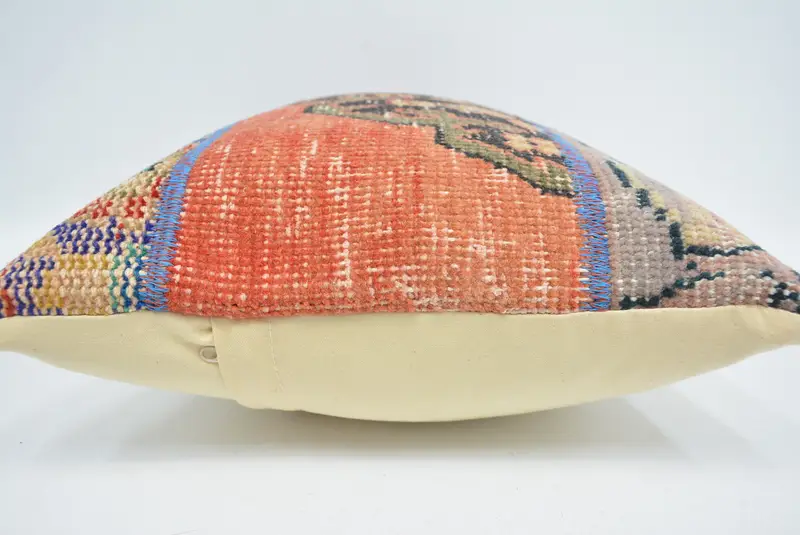 Boho Pillow Sham Cover, 16x24 Red Pillow Sham, Pillow for Couch, Vintage Kilim Pillow Pillow, Cushion, Kilim Pillow Cover - 5