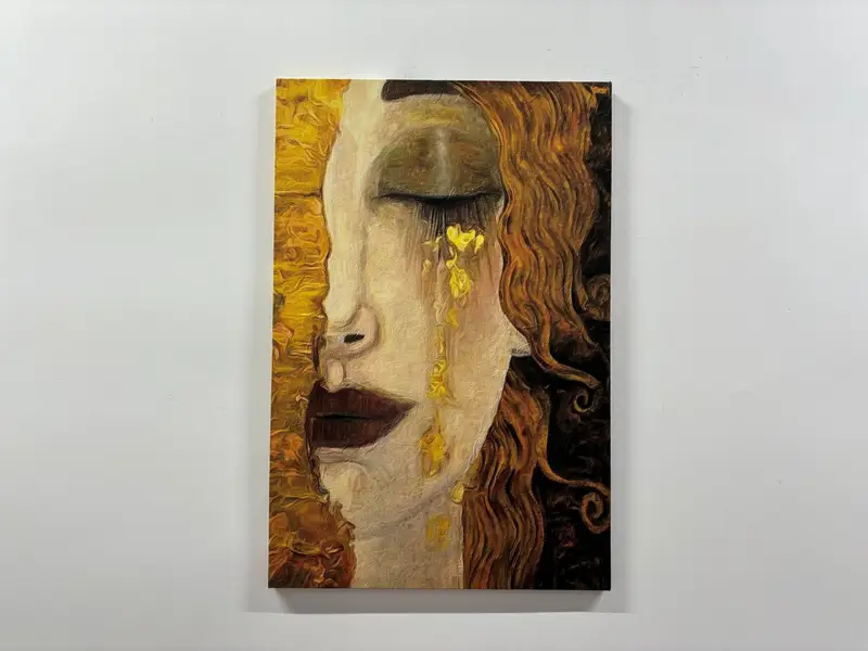 The Golden Tears, Gustav Klimt Wall Art, Freya's Tears Canvas Art, Klimt Woman Artwork, Woman Wall Art, Modern Canvas Art,  Girl Room Canvas - 1