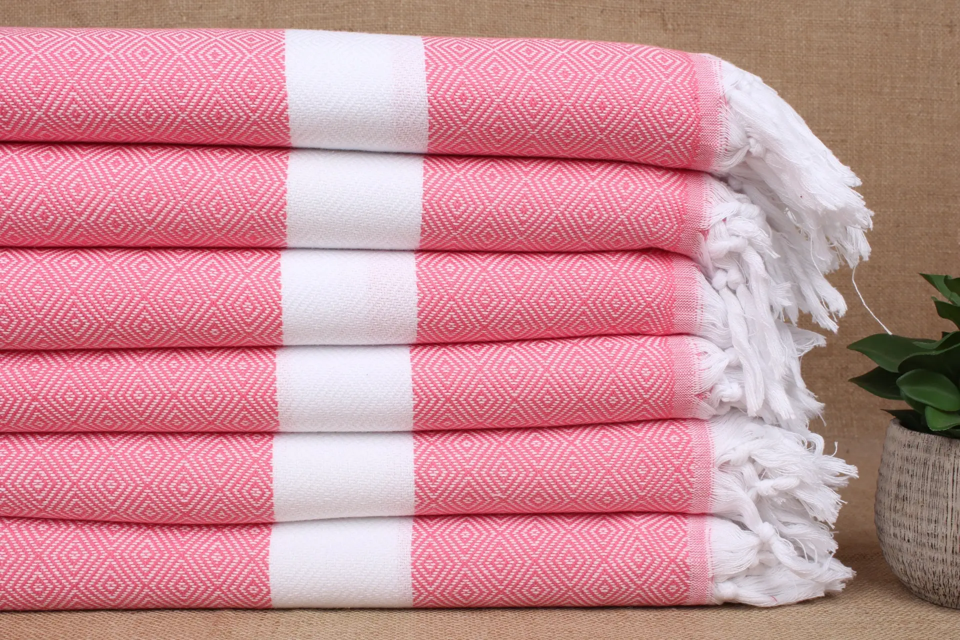 Personalized Monogrammed Pink Diamond Beach Towel 40x71 Inches - 1