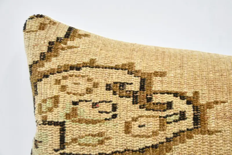 12x36 Beige Pillow Case, Antique Pillows, Handmade Rug Seat Pillow, Gift Pillow, Bolster Pillow Case, Ethnical Kilim Rug Pillow, Cushion - 2