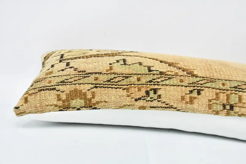 12x36 Beige Pillow Case, Antique Pillows, Handmade Rug Seat Pillow, Gift Pillow, Bolster Pillow Case, Ethnical Kilim Rug Pillow, Cushion - 5