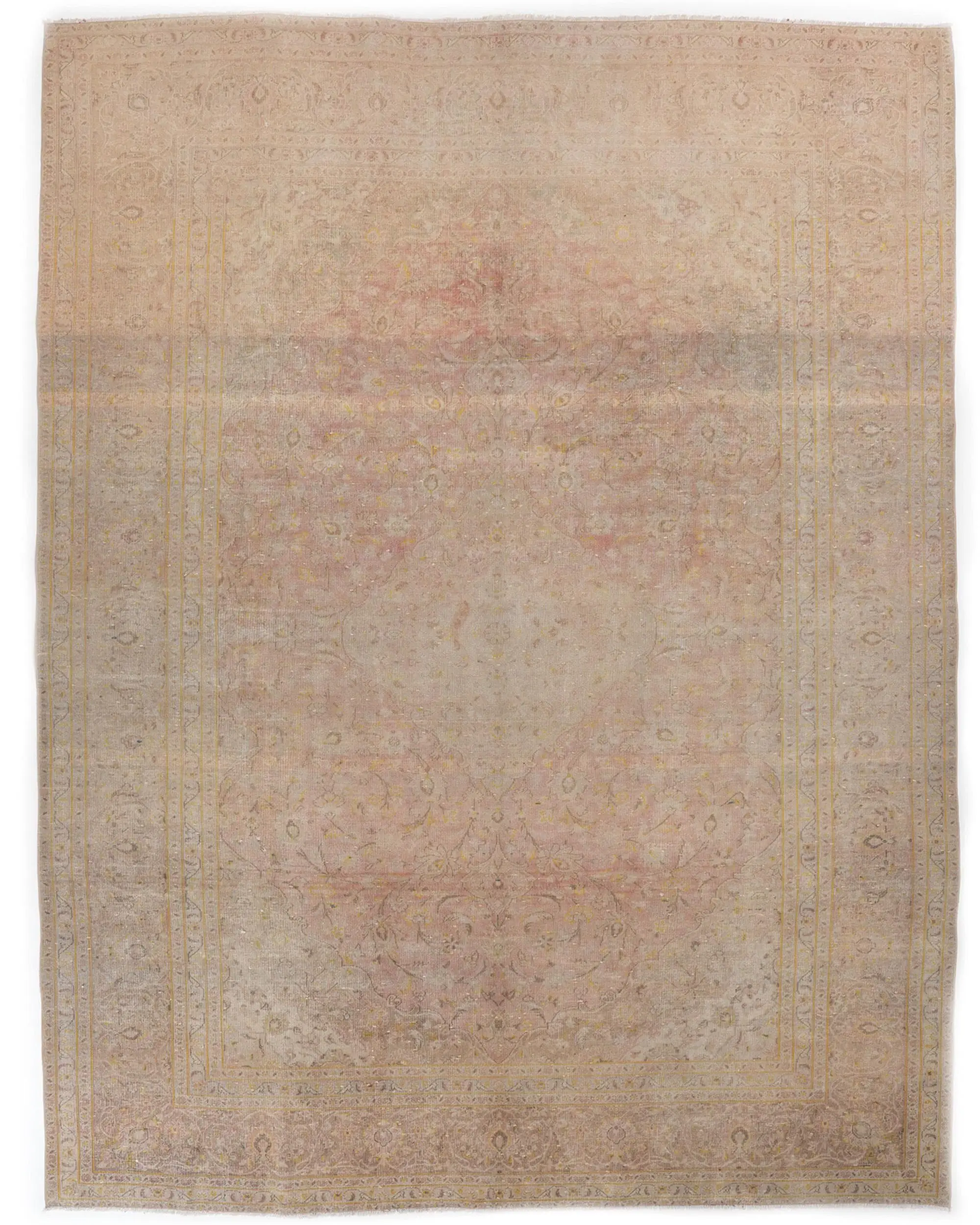 Vintage Rug, 9.5x12.5 ft Turkish Rug, Brown Wool Rug - 1