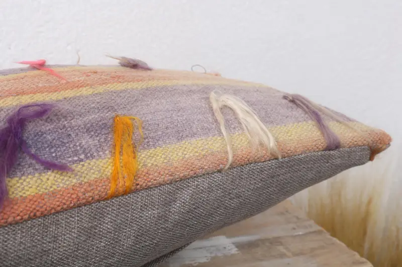 Vintage Kilim Throw Pillow, Kilim Pillow Cover, Pillow Cover, Cotton Pillow, Pattern Throw Pillow, 12x20 Purple Pillow Case, Home Decor Pillow - 6