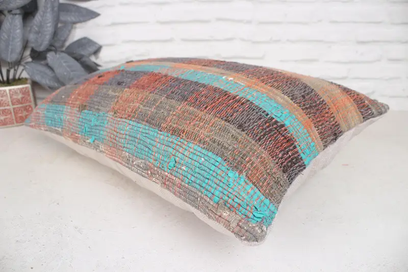 16x24 Brown Pillow, Pillow Cover, Interior Designer Pillow, Bolster Throw Pillow Sham, Home Decor Pillow, Kilim Cushion Sham - 6