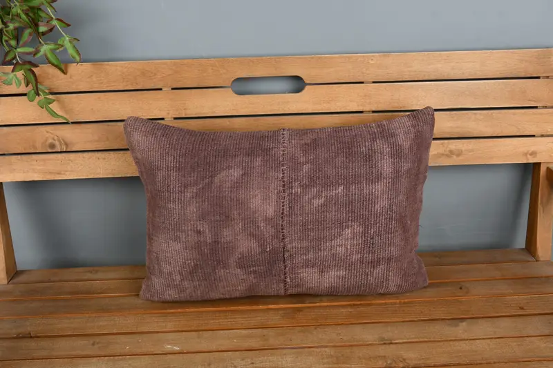 Throw Kilim Pillow, 16x24 Bronze Cushion Case, Pillow Sham, Boho Pillow, Shabby Chic Cushion Case, Kilim Pillow Cover, Muted Pillow Sham - 6