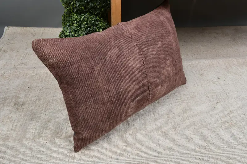 Throw Kilim Pillow, 16x24 Bronze Cushion Case, Pillow Sham, Boho Pillow, Shabby Chic Cushion Case, Kilim Pillow Cover, Muted Pillow Sham - 7