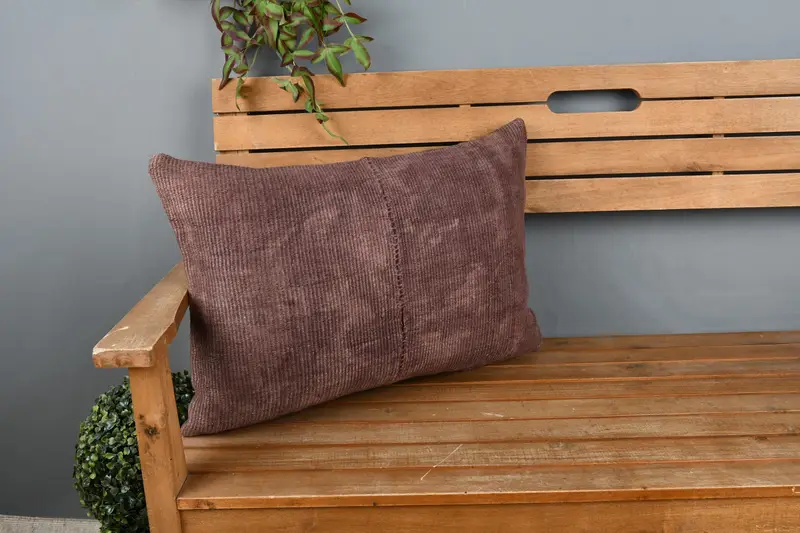 Throw Kilim Pillow, 16x24 Bronze Cushion Case, Pillow Sham, Boho Pillow, Shabby Chic Cushion Case, Kilim Pillow Cover, Muted Pillow Sham - 1