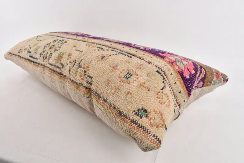 Turkish Rugs Cushion Cover, Kilim Cushion Sham, Pet Pillow Cover, Vintage Kilim Pillow, 16x36 Beige Cushion Cover, Kilim Pillow Cover, Cushion - 6