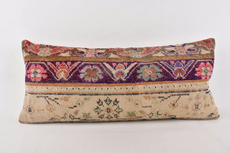 Turkish Rugs Cushion Cover, Kilim Cushion Sham, Pet Pillow Cover, Vintage Kilim Pillow, 16x36 Beige Cushion Cover, Kilim Pillow Cover, Cushion - 1