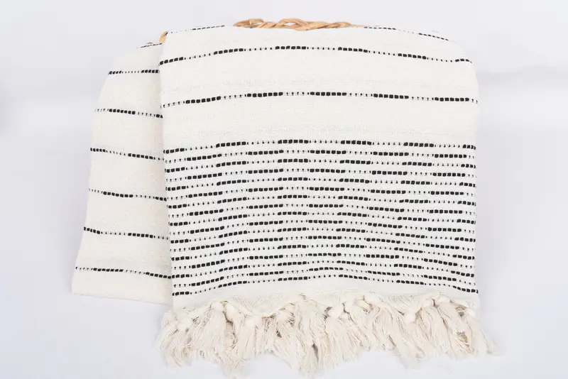 Custom Blanket, Turkish Cotton Blanket, Woven Throw Blanket, Best Wedding Gift, Home Gift, 98x92 Cotton Striped Design Towel, Personalized Gifts - 5