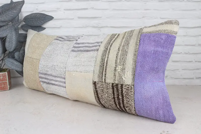 16x36 White Pillow Sham, Pillow Case, Kilim Cushion Sham, Handmade Cushion, Home Decor Pillow, Throw Kilim Pillow, Kilim Rug Cushion Case - 4